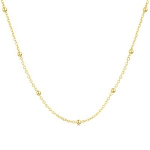 Tiffany like Dainty 925 Sterling Silver Beaded Necklace with 18K Gold Plating